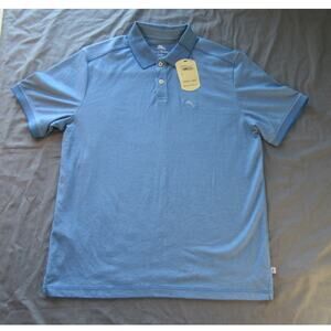 Tommy Bahama 1/4 Button Polo Short Sleeve Men's Medium Blue Marlin Logo Golf
